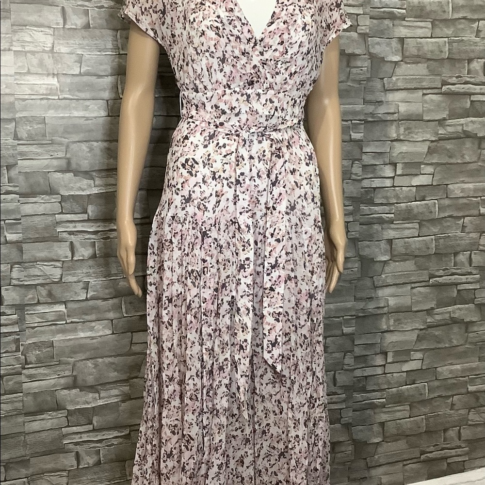 All Saints XS Midi floral print dress (w417)